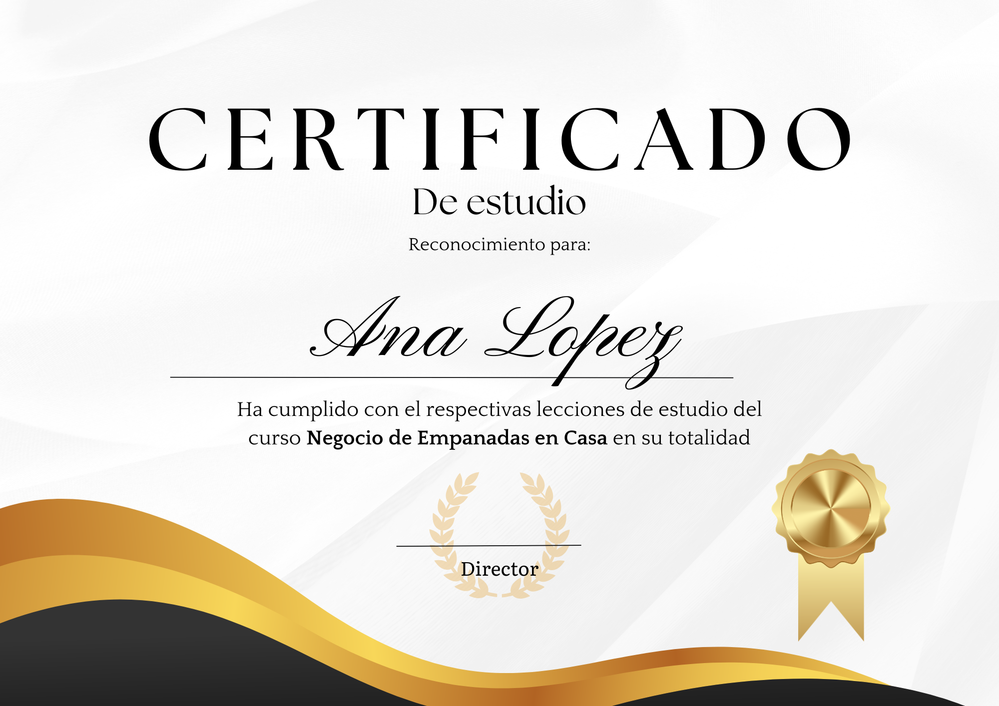 Certificado del curso Negocio de Empanadas en Casa